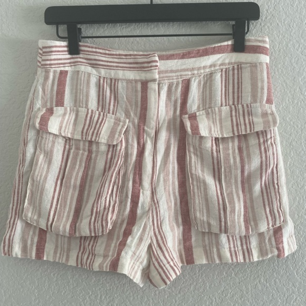Forever 21 linen striped shorts size L summer shorts lightweight high‎ waist